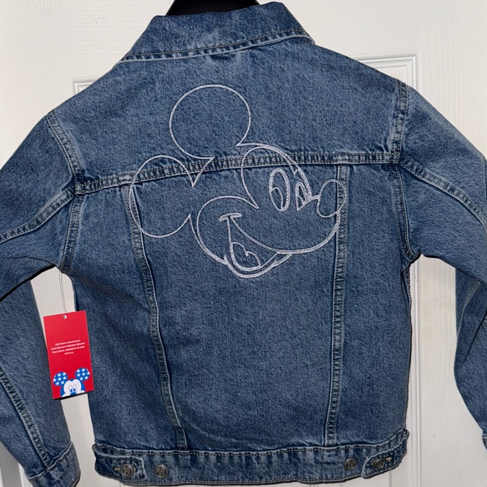 Old Navey; Disney -Mickey Embroidered Denim Jacket - Old Navy- Kids Size M NWT
